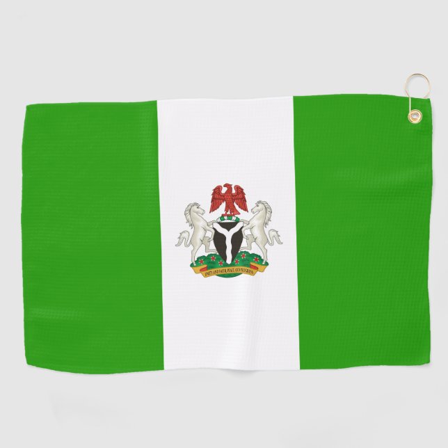 Nigeria flag-coat of arms  golf towel (Horizontal)