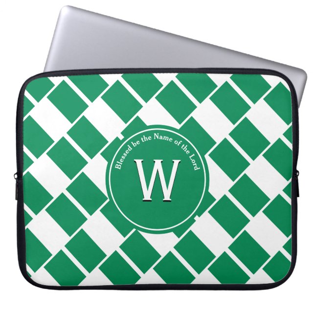 NIGERIA FLAG Customised Monogram Nigerian Laptop Sleeve (Front)