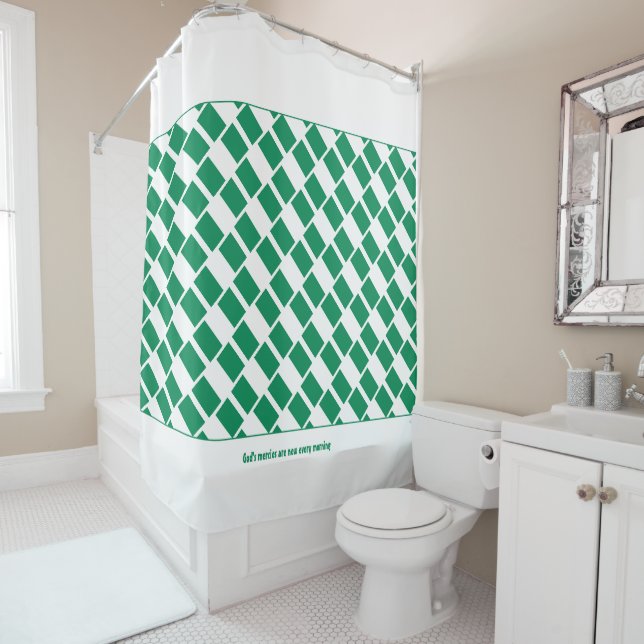 NIGERIA FLAG Customised Scripture Nigerian Shower Curtain (In Situ)