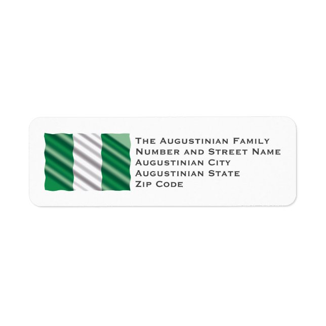 NIGERIA FLAG Customized Return Address (Front)