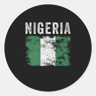 Nigeria Flag Distressed - Nigerian Flag Classic Round Sticker