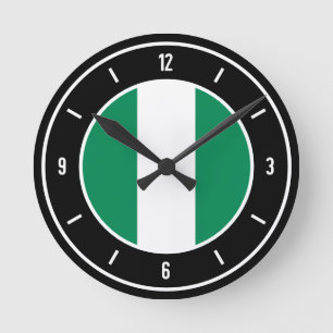 Nigeria Flag Elegant Round Clock