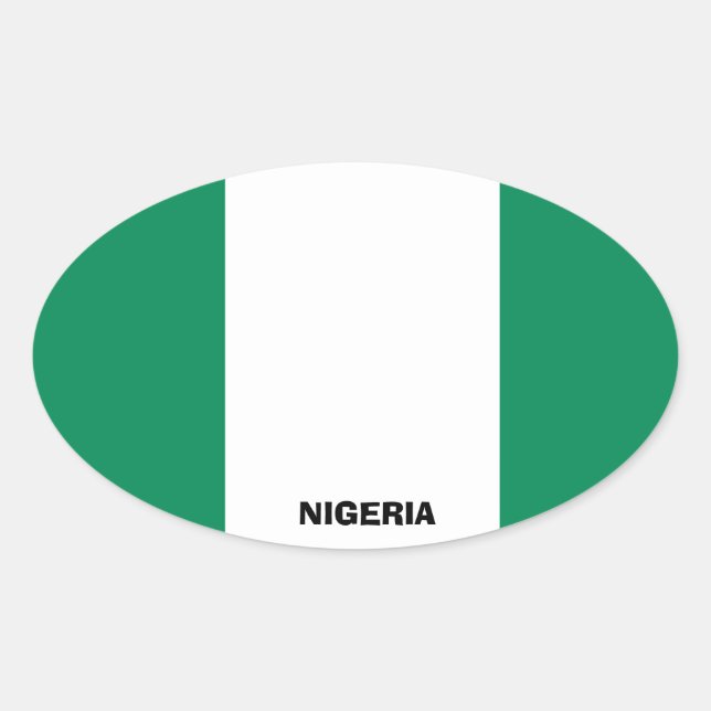 Nigeria Flag Euro-Style Oval Sticker (Front)