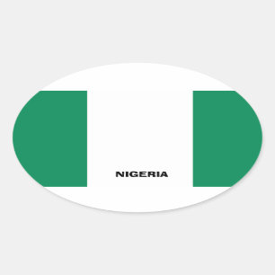 Nigeria Flag Euro-Style Oval Sticker