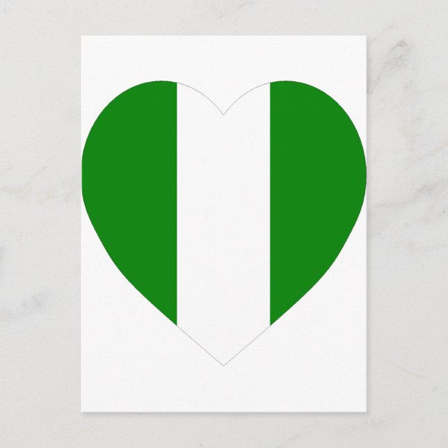 Nigeria Flag Heart Postcard (Front)