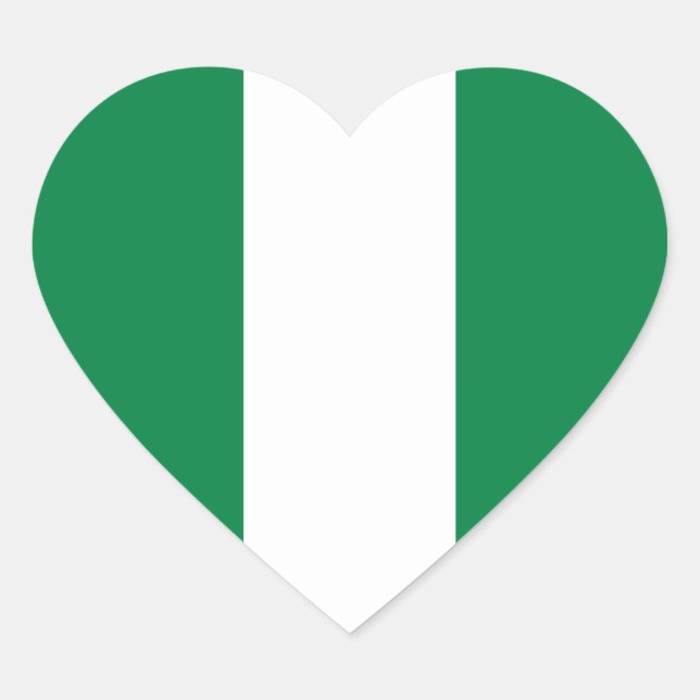 Nigeria Flag Heart Sticker (Front)