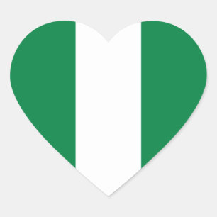 Nigeria Flag Heart Sticker