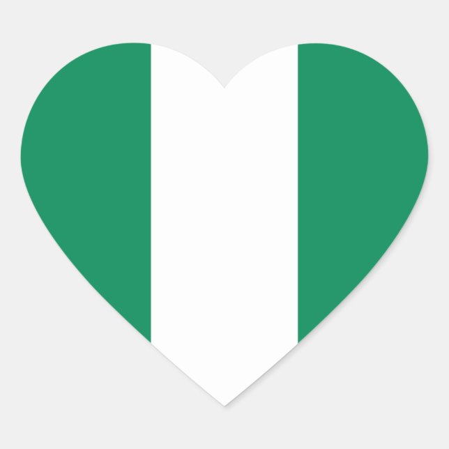 Nigeria Flag Heart Sticker (Front)