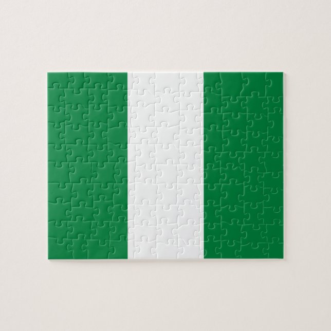 Nigeria flag jigsaw puzzle (Horizontal)