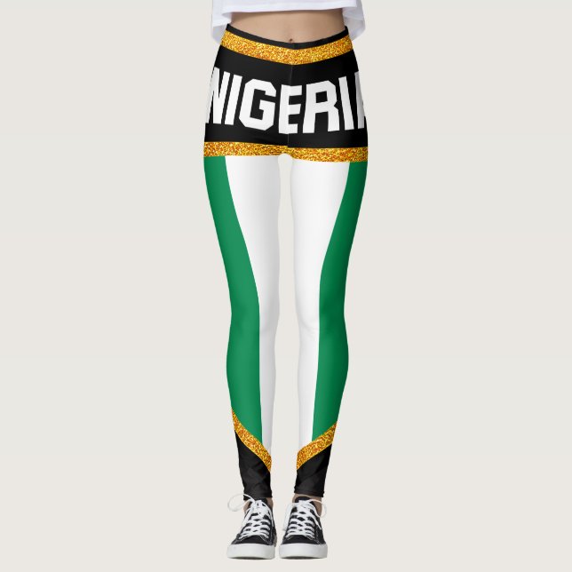Nigeria Flag Leggings (Front)