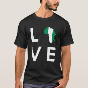 Nigeria Flag Love Africa Continent Silhouette for  T-Shirt