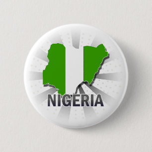 Nigeria Flag Map 2.0 6 Cm Round Badge