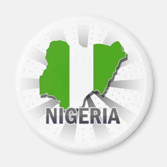 Nigeria Flag Map 2.0 Magnet (Front)