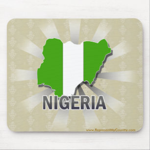 Nigeria Flag Map 2.0 Mouse Mat