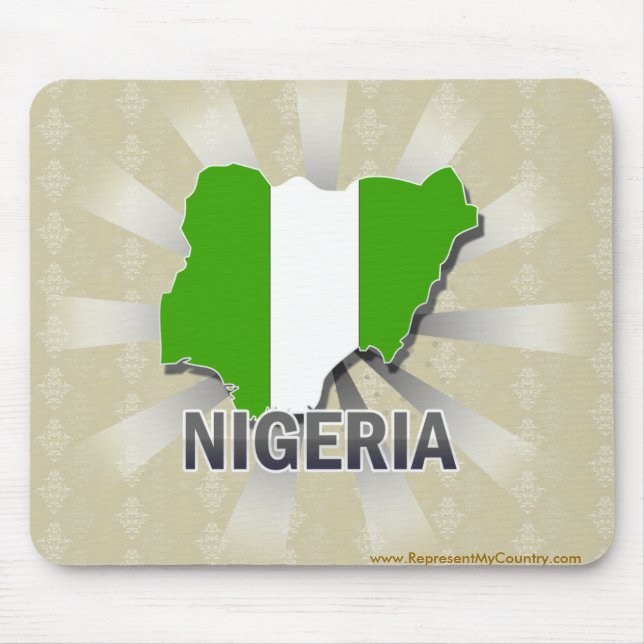 Nigeria Flag Map 2.0 Mouse Mat (Front)