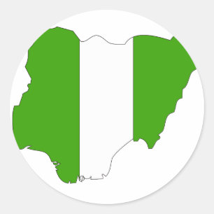 Nigeria flag map classic round sticker