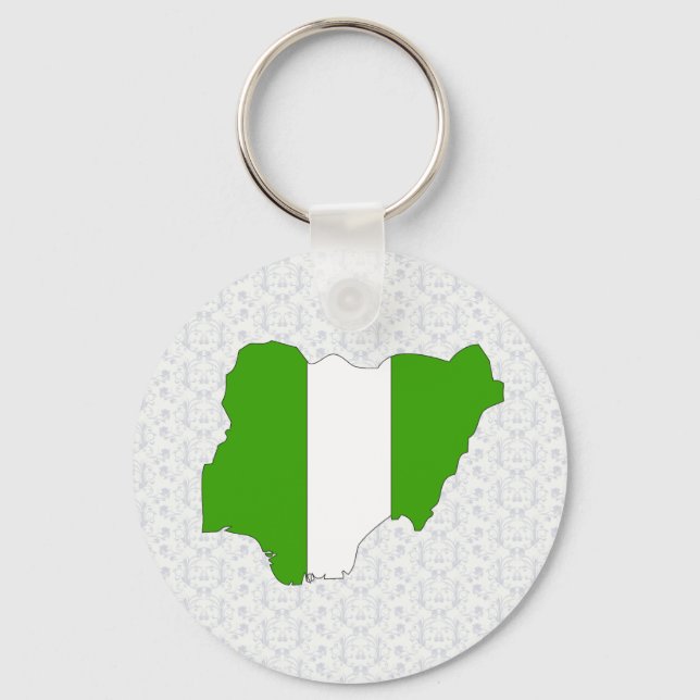 Nigeria Flag Map full size Key Ring (Front)