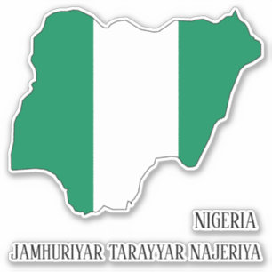 Nigeria Flag Map Patriotic Sticker
