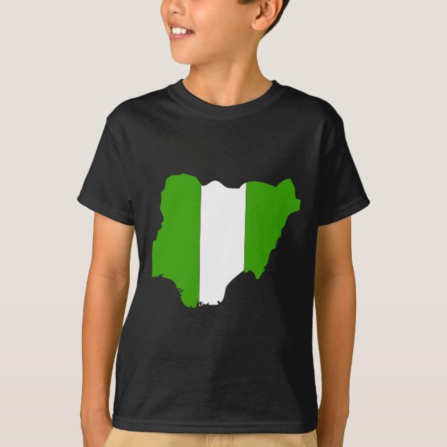 Nigeria flag map T-Shirt (Front)