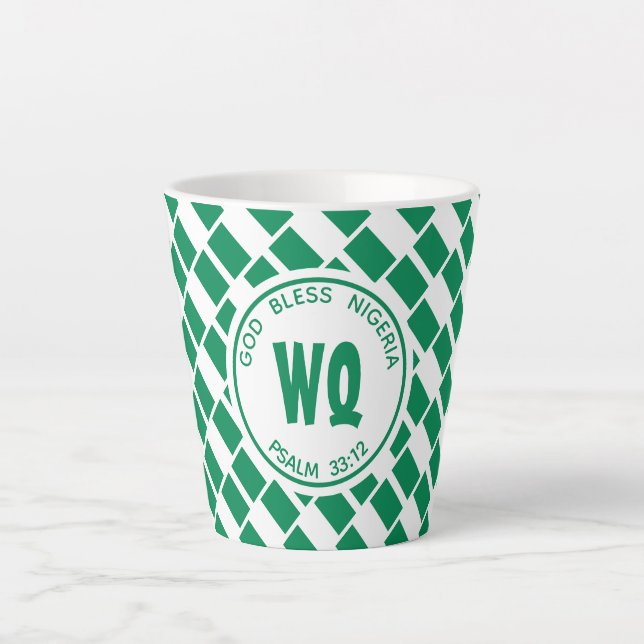 NIGERIA FLAG | Naija | Patriotic Customisable Latte Mug (Front)
