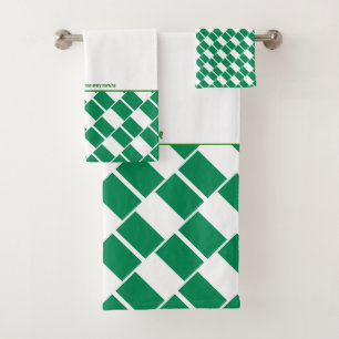 NIGERIA FLAG Personalised Scripture WHITE Bath Towel Set