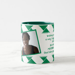 NIGERIA FLAG Photo Template Add Your Text Two-Tone Coffee Mug
