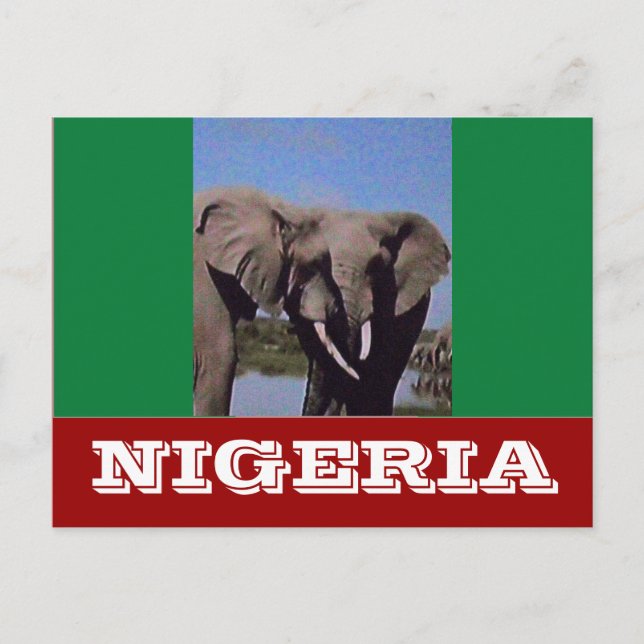 Nigeria flag postcard (Front)