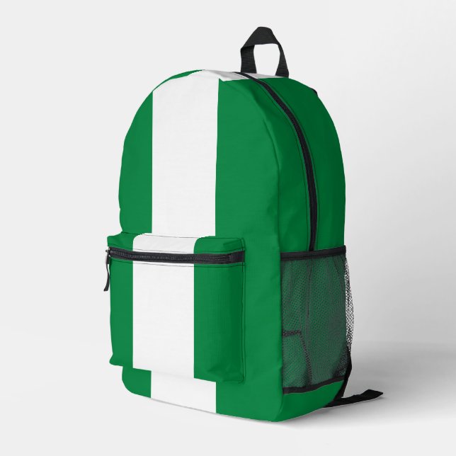 Nigeria flag printed backpack (Back Corner Right)