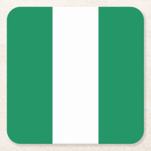 Nigeria Flag Square Paper Coaster