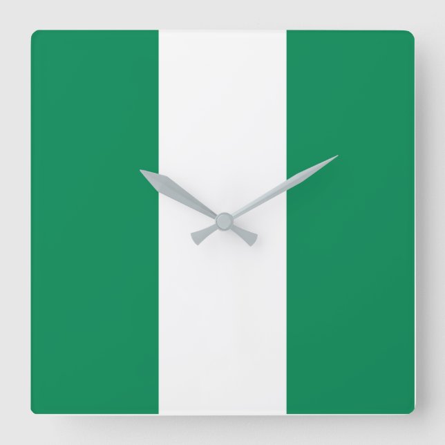 Nigeria Flag Square Wall Clock (Front)
