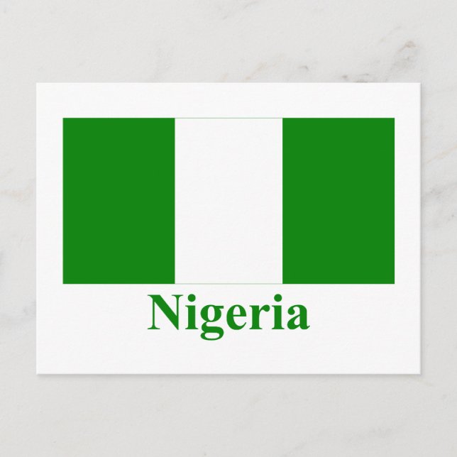 Nigeria Flag with Name Postcard (Front)