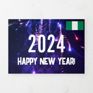Nigeria Happy New Year Card with Nigerian Calendar