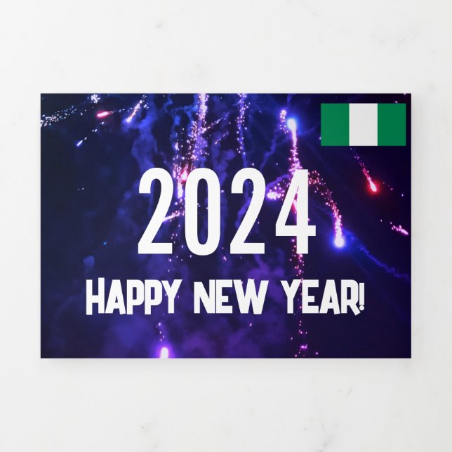 Nigeria Happy New Year Card with Nigerian Calendar (Cover)