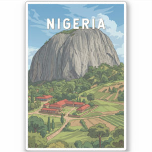 Nigeria Illustration Travel Art Vintage