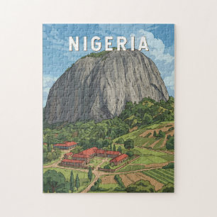 Nigeria Illustration Travel Art Vintage Jigsaw Puzzle