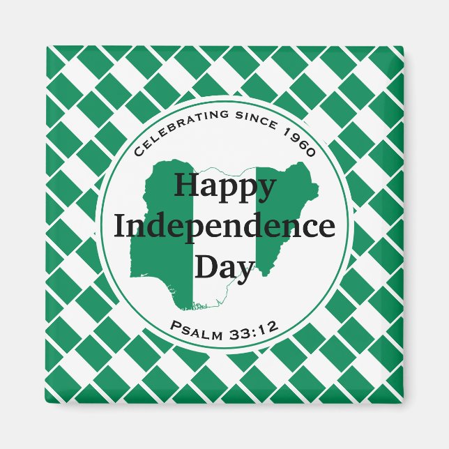 NIGERIA INDEPENDENCE Nigerian Flag Scripture Magnet (Front)