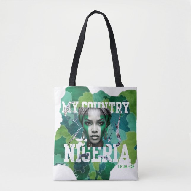 “Nigeria-Inspired Tote Bag – Celebrate Culture & I (Front)