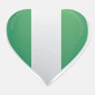 Nigeria love flag pride heart sticker