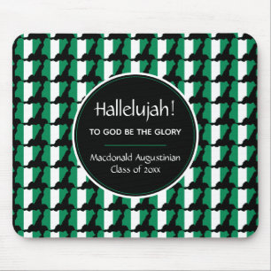 NIGERIA Map Patriotic Graduate Custom HALLELUJAH Mouse Mat