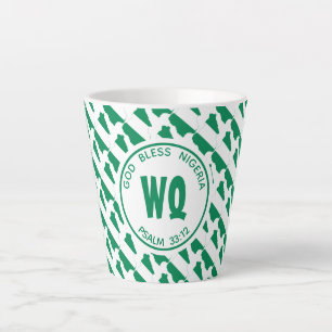 NIGERIA MAP   Patriotic   Nigerian Latte Mug