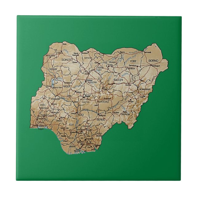 Nigeria Map Tile (Front)