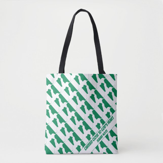 NIGERIA NAIJA FLAG Bible Scripture Christian Tote Bag (Front)
