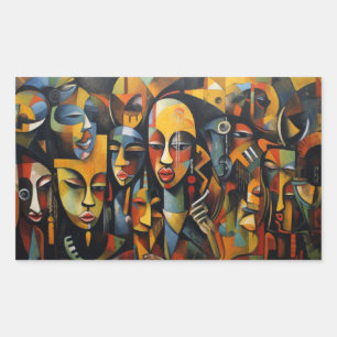 Nigeria, Nigerian Abstract Art, African Art Rectangular Sticker