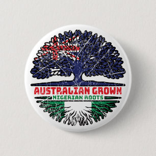 Nigeria Nigerian Australian Australia Tree Roots 6 Cm Round Badge