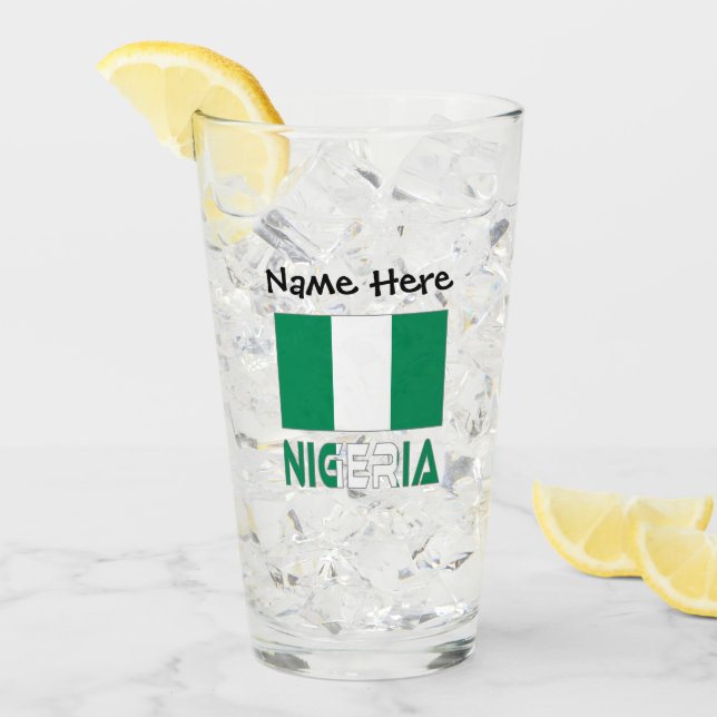 Nigeria Nigerian Flag Black Personalisation  Glass (Front Ice)