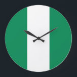 Nigeria (Nigerian) Flag Large Clock<br><div class="desc">Customisable World Flag Products - Please feel free to add your text.</div>