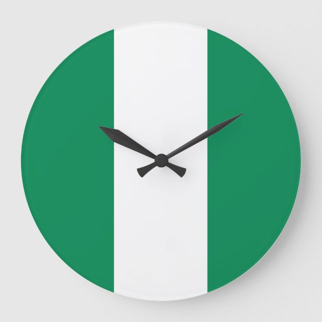 Nigeria (Nigerian) Flag Large Clock (Front)