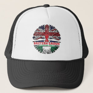 Nigeria Nigerian Uk United Kingdom British Tree Trucker Hat