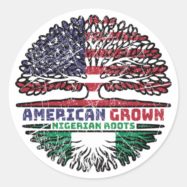Nigeria Nigerian US American USA United States Classic Round Sticker (Front)