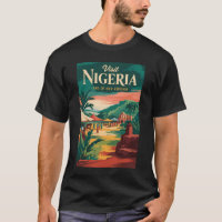 Nigeria Painterly Illustration Travel Art Vintage